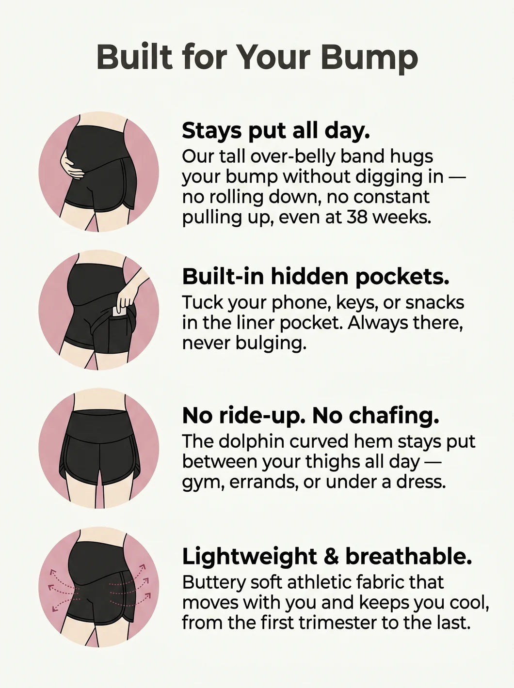 Maternity Bump Shorts · Over-Belly Fit