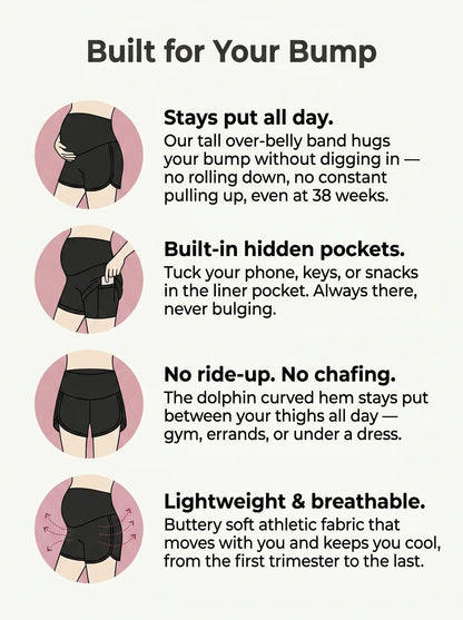 Maternity Bump Shorts · Over-Belly Fit
