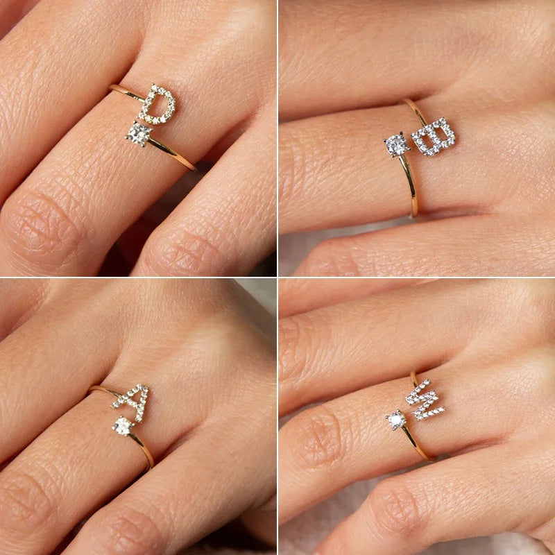 ANILLOS AJUSTABLES CON INICIALES A - Z