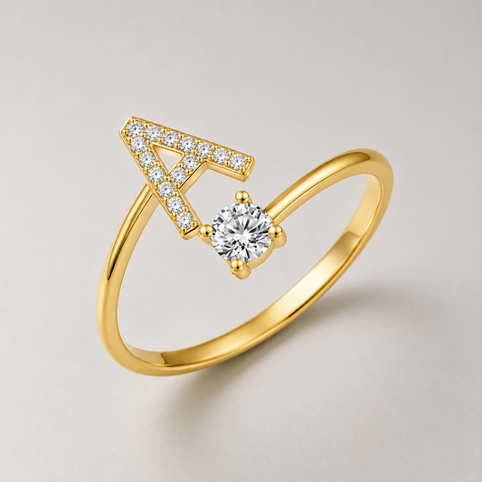 ANILLOS AJUSTABLES CON INICIALES A - Z