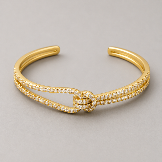 PULSERA NUDO ABIERTO CON DIAMANTES