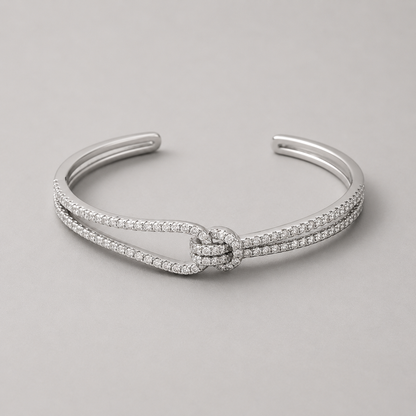 PULSERA NUDO ABIERTO CON DIAMANTES